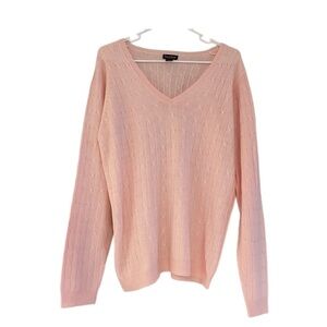 Steve & Barry's Ribbed Preppy Lightweight Cable Knit V-Neck Sweater Women’s XXL